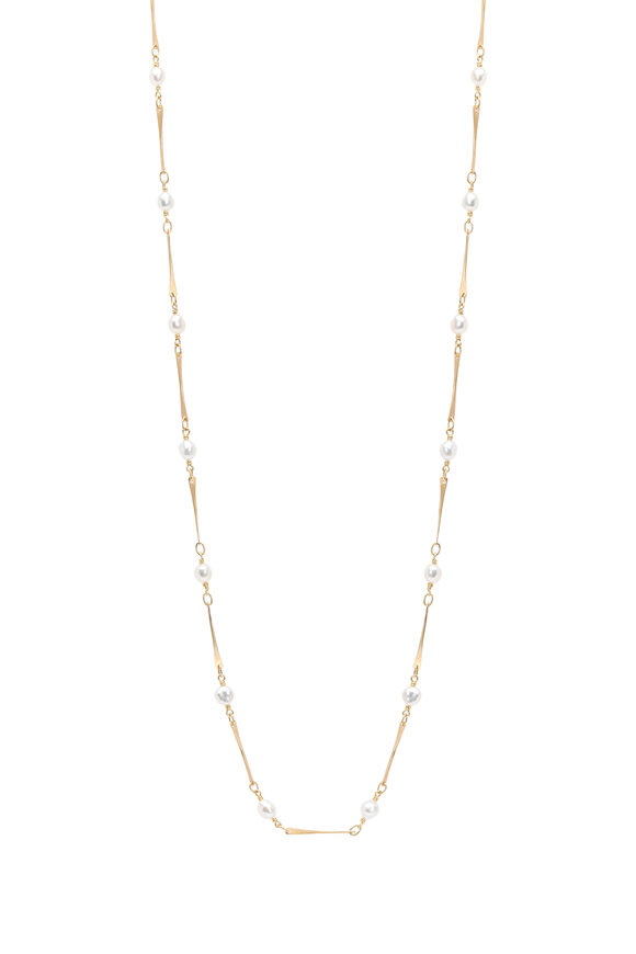 Caroline Ellen - 14K Yellow Gold South Sea Pearl Link Necklace