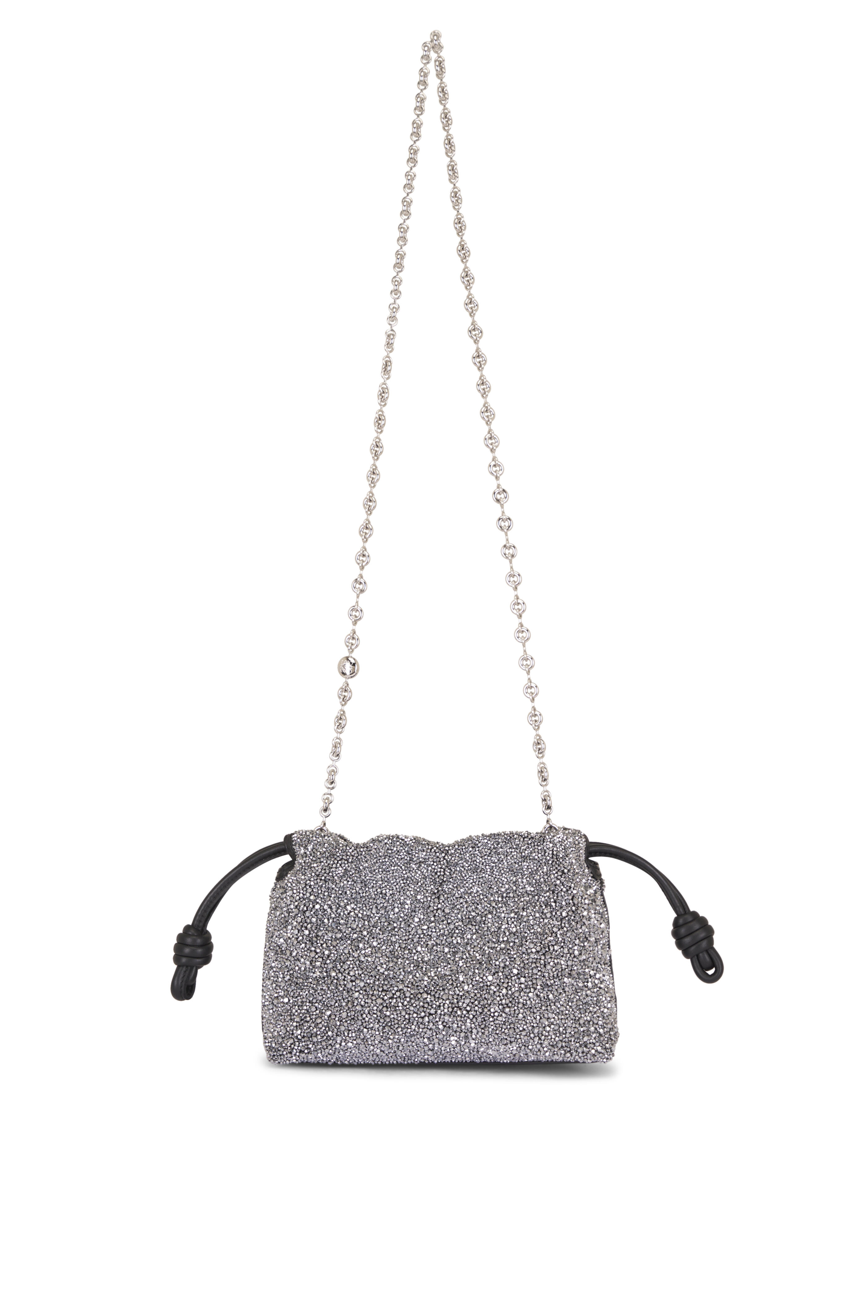 Loewe - Mini Flamenco Black & Silver Beaded Leather Purse - view 4