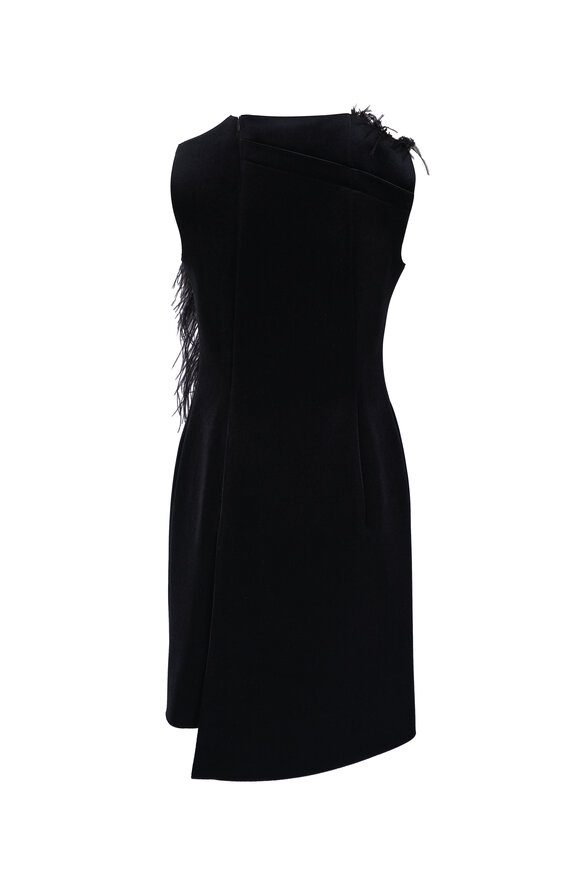 Akris Black Feather Trim Mini Dress - view 4