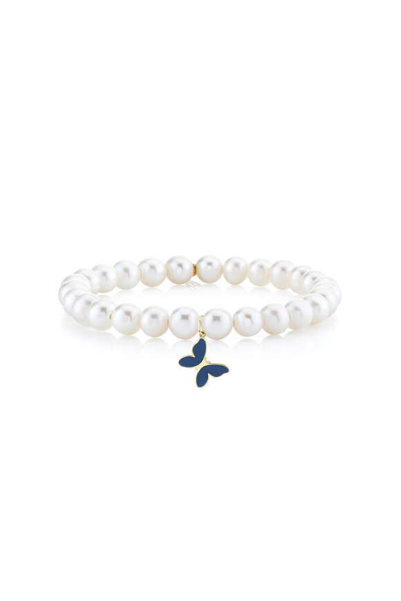 Sydney Evan 14k Yellow Gold Enamel Butterfly Beaded Bracelet - view 1