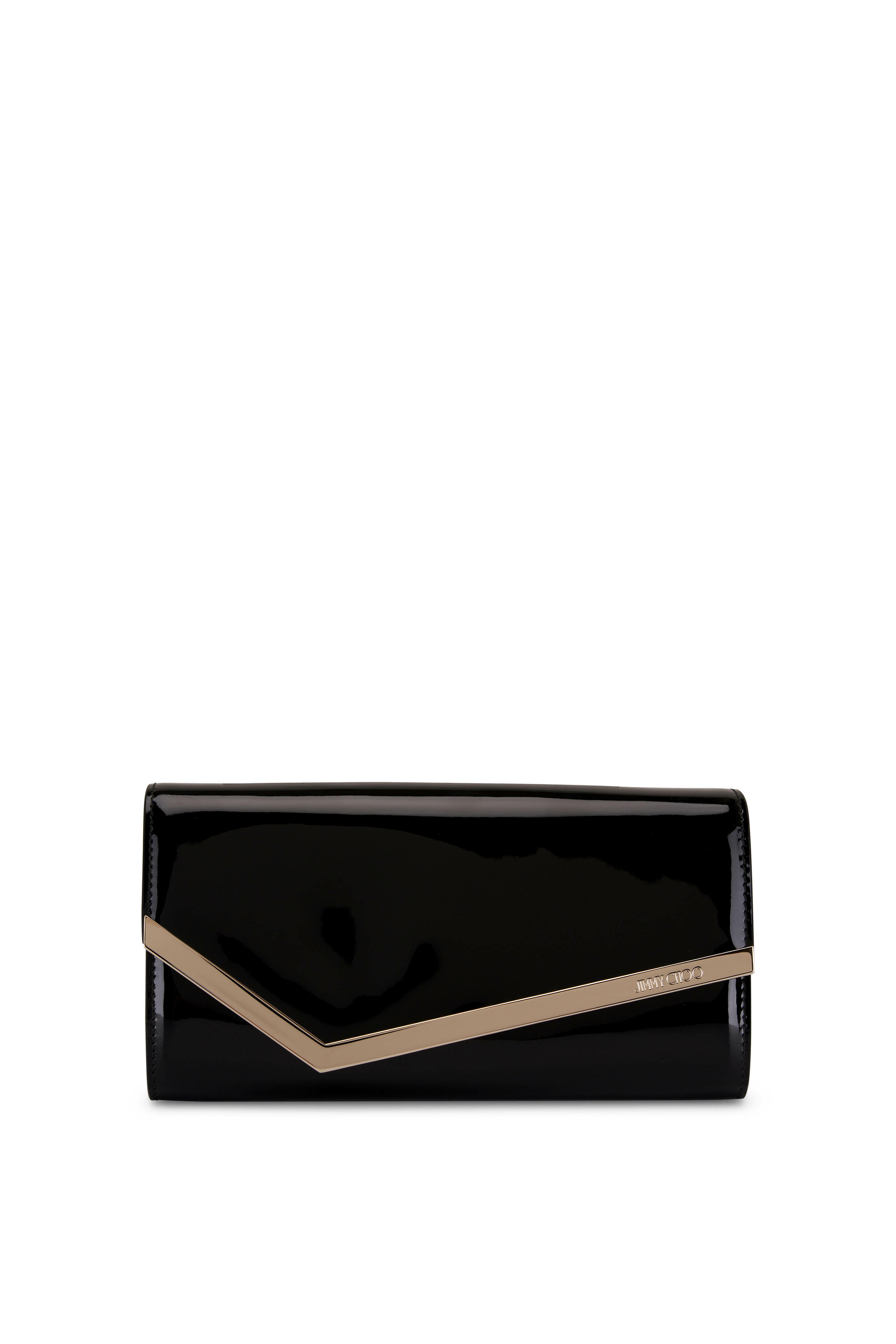 Jimmy Choo Milla Patent Leather & Suede Clutch in Natural