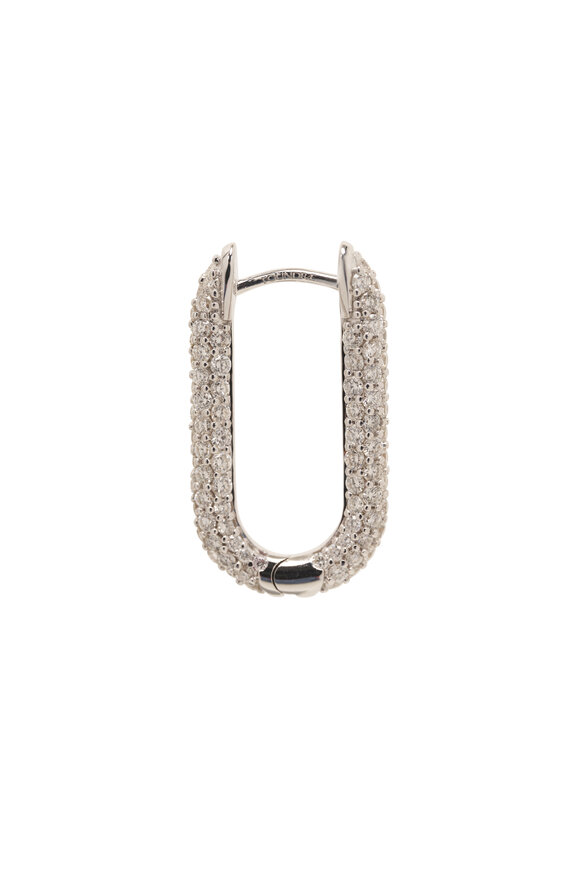 Foundrae - Small White Gold & Pave Diamond Chubby Ear Fob