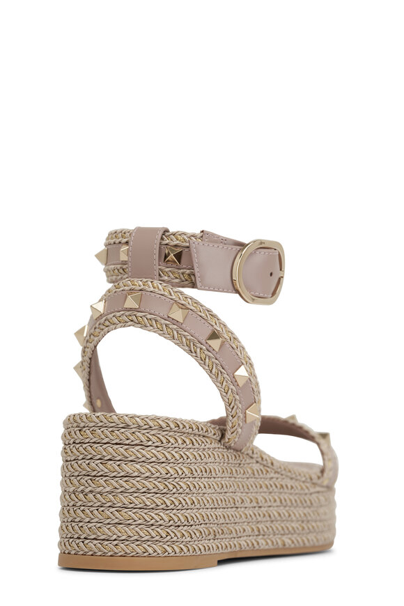 Valentino Garavani - Poudre Rockstud Flatform Espadrille, 65mm