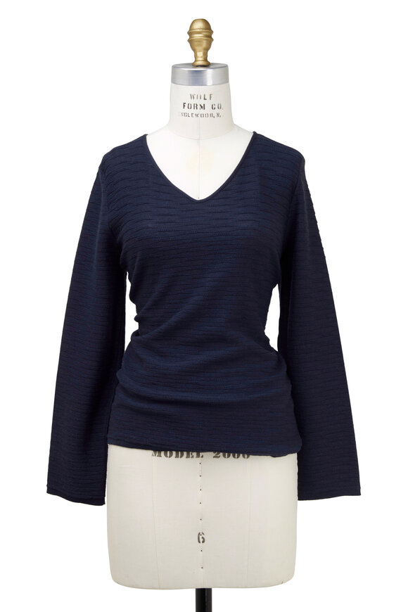 Emporio Armani - Navy Blue Cotton Sweater