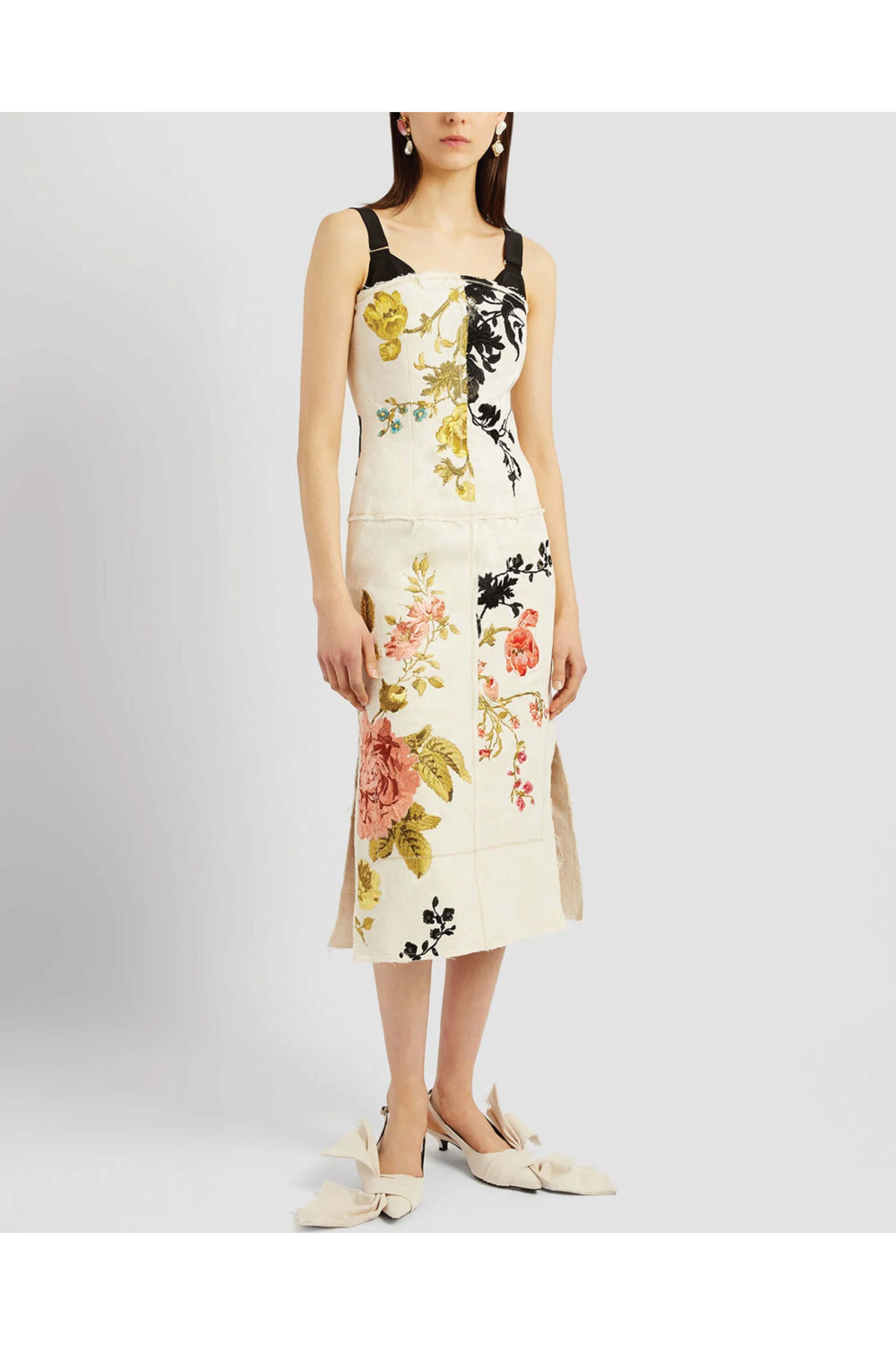 Erdem - Ecru Sleeveless Cocktail Dress