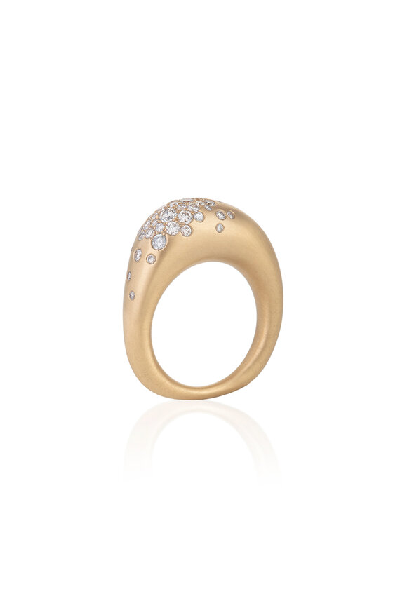 Nada Ghazal 18k Yellow Gold My Muse Urban Winter Thick Ring - view 1