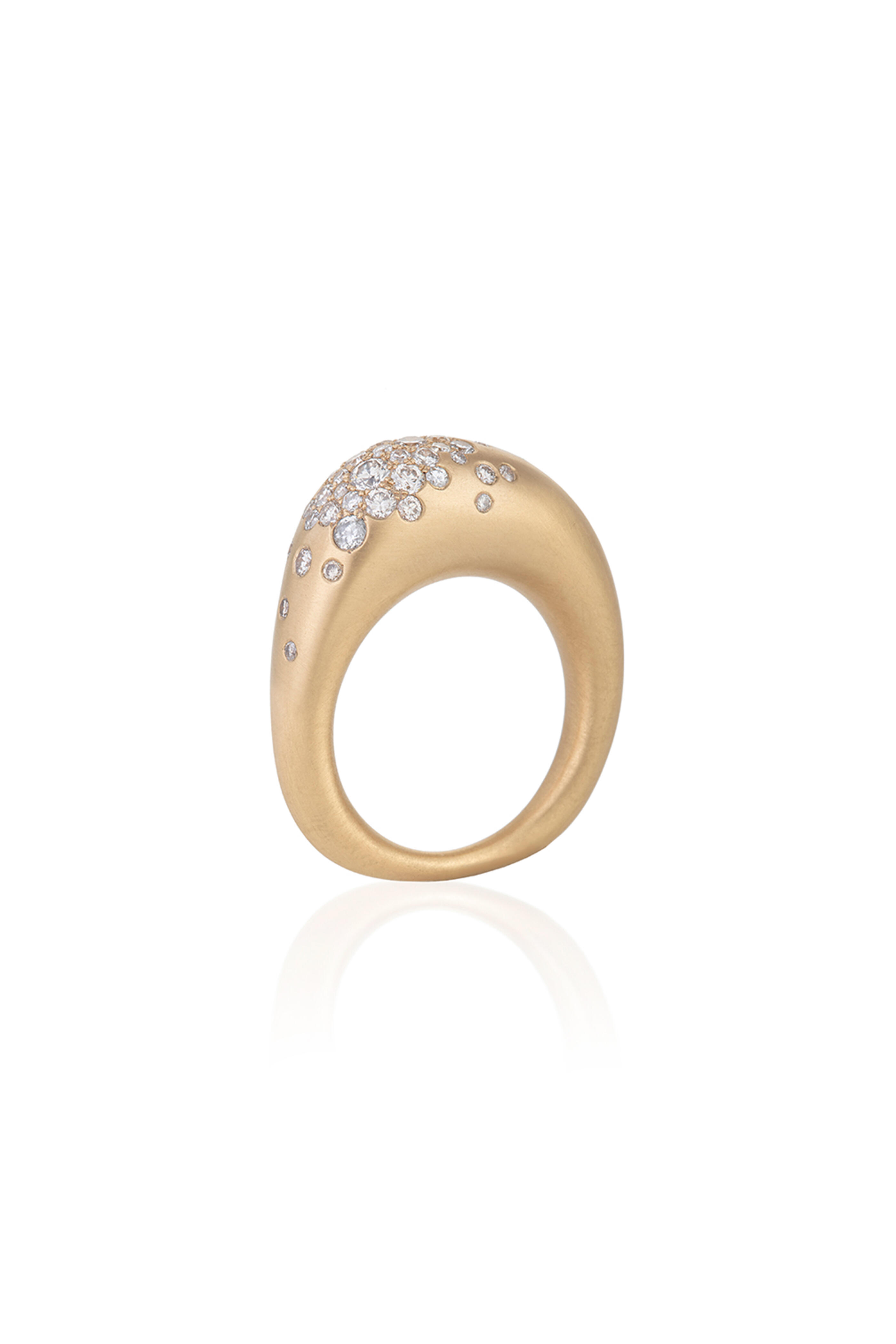 Nada Ghazal - 18k Yellow Gold My Muse Urban Winter Thick Ring
