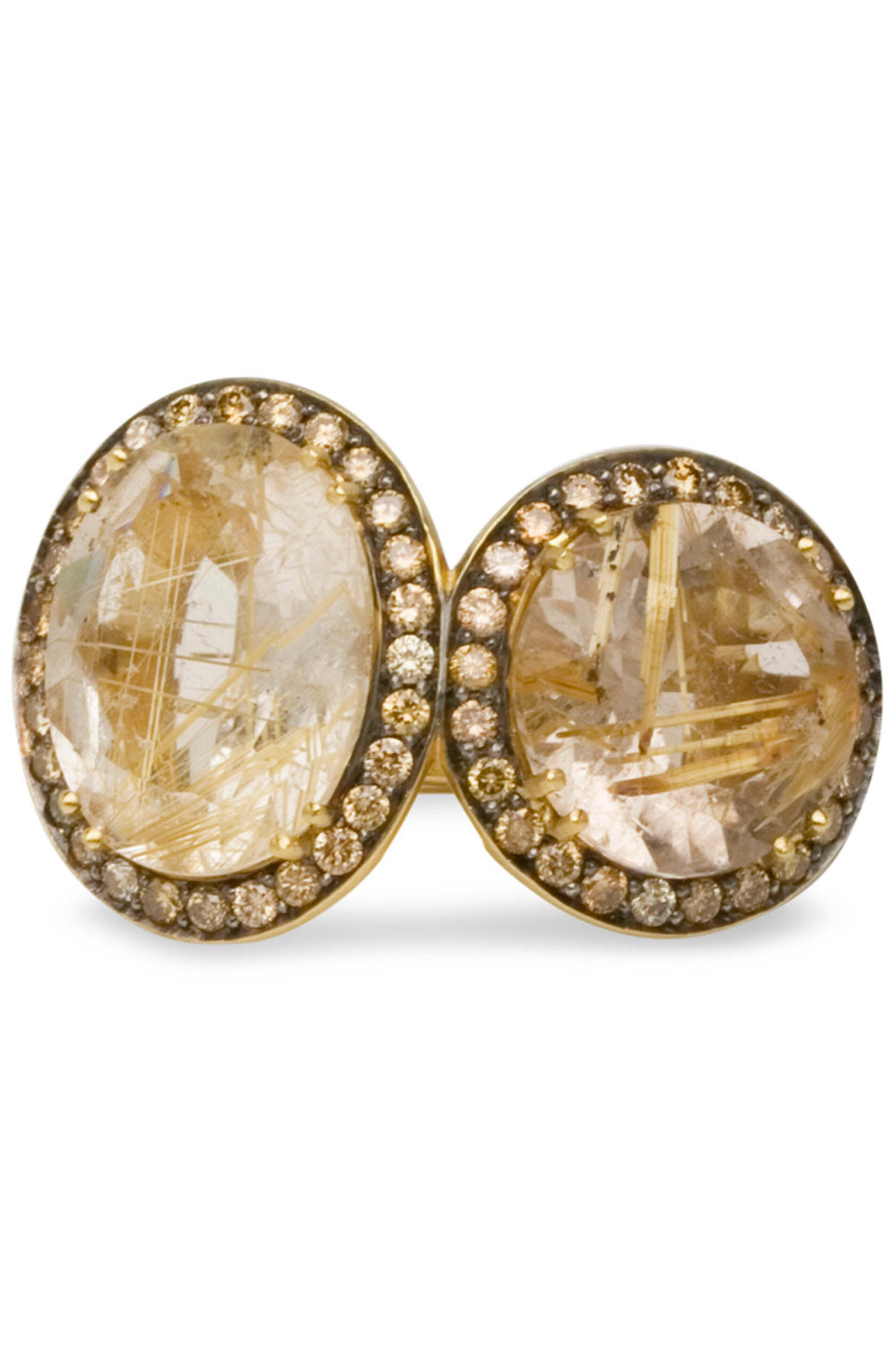 Sylva & Cie - Fancy Yellow Diamond & Rutilated Quartz Ring