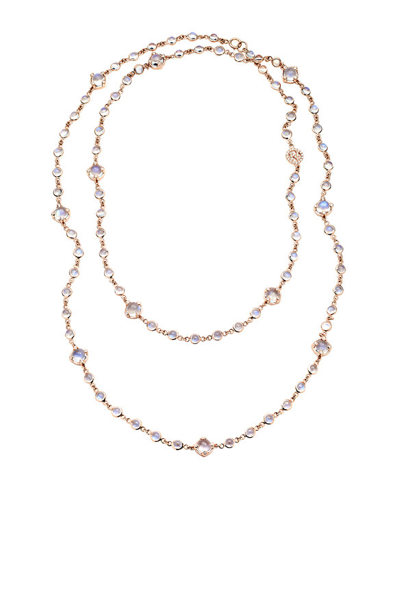 Nam Cho - 18K Pink Gold Blue Moonstone & Diamond Necklace