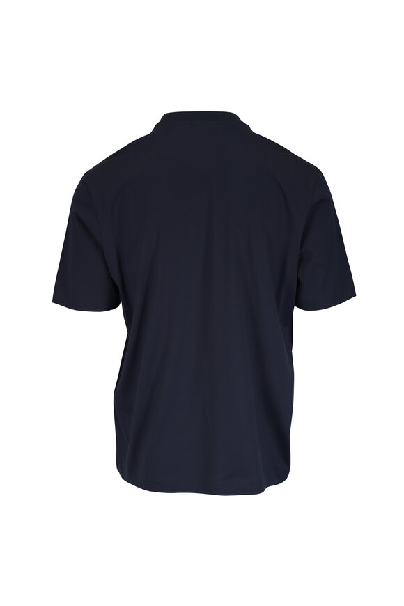 Stefan Brandt Eli Super 60 Comfort Navy Cotton T-Shirt - view 2