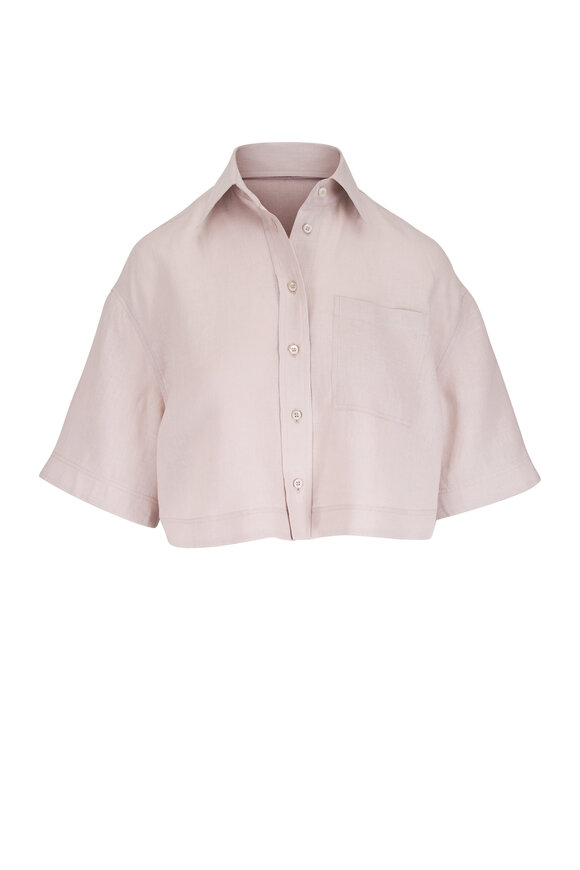 Brunello Cucinelli Jute Crop Linen Blouse - view 1