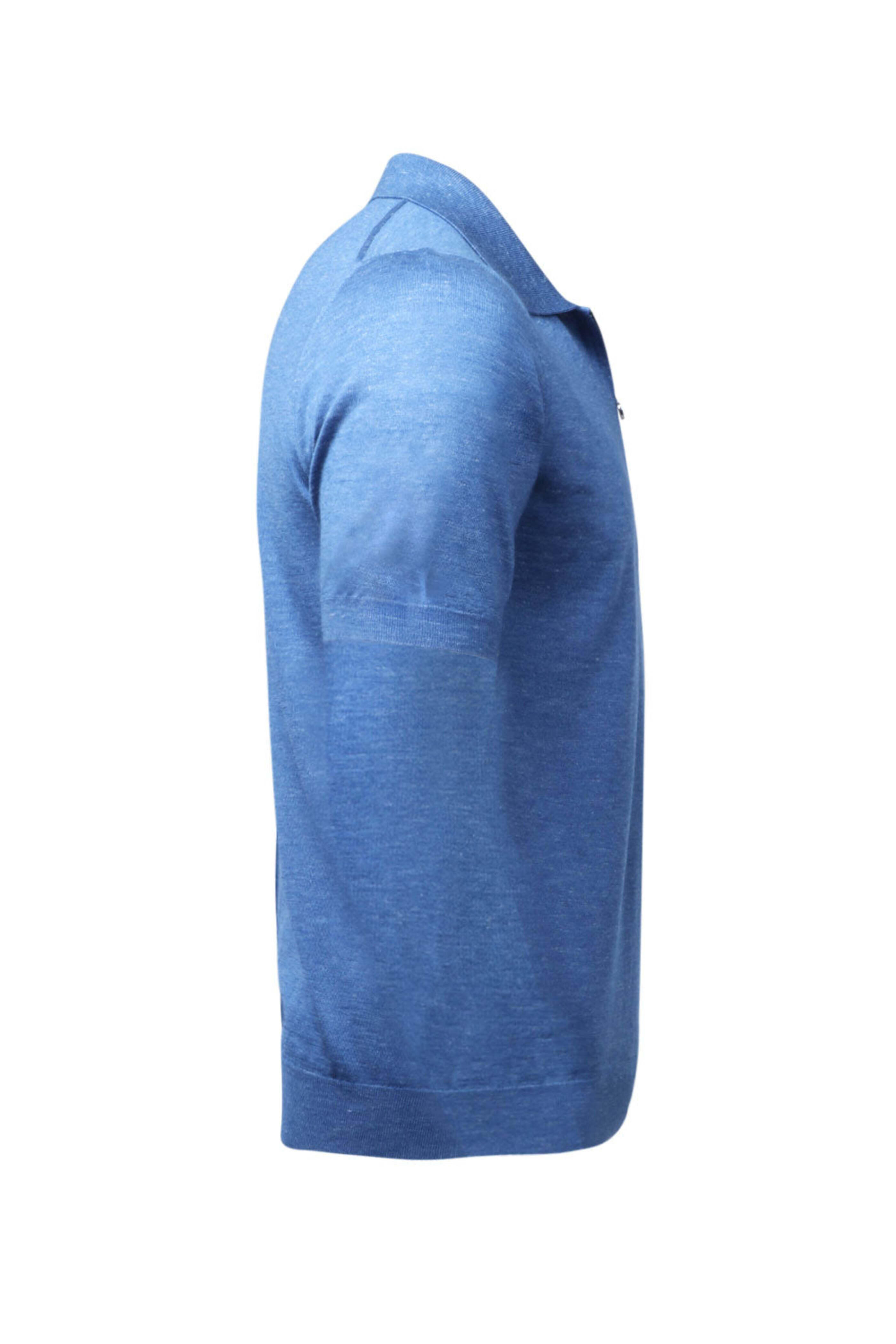 Kiton - Blue Zip Polo | Mitchell Stores