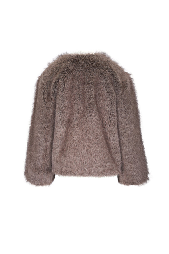Antonelli Krumiri Brown Faux Short Coat - view 3