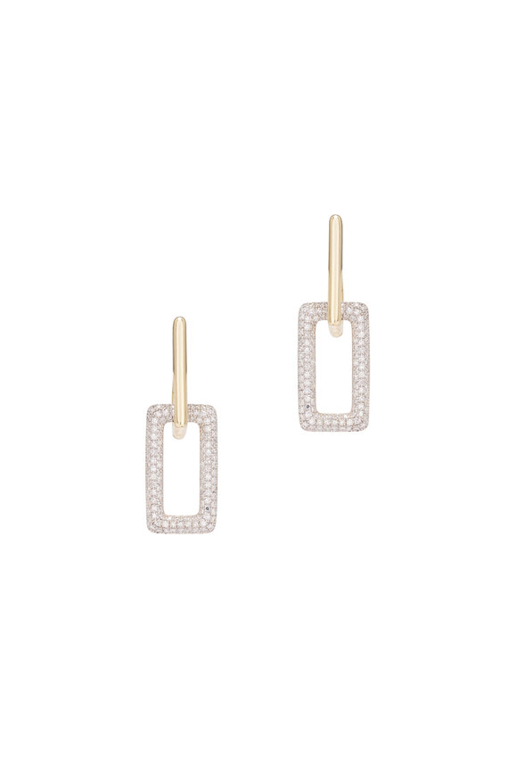 Kai Linz 18k Yellow Gold Diamond Rectangular Drop Earring - view 1