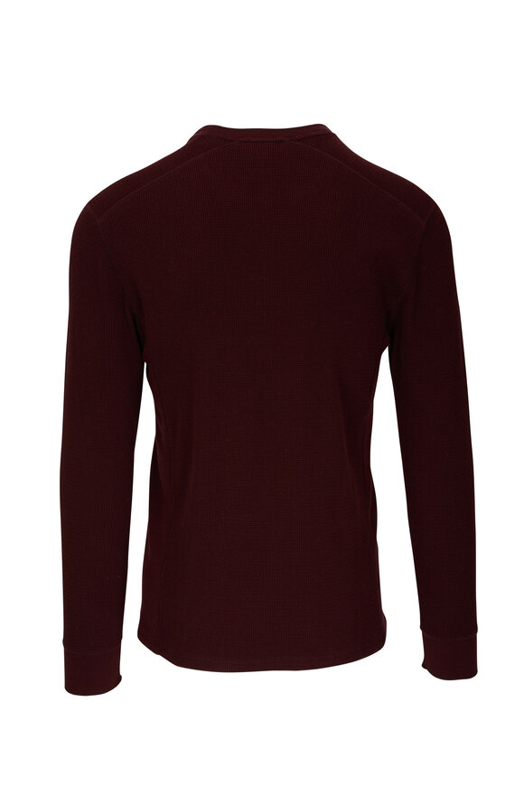 Vince - Burgundy Thermal Crewneck Shirt 