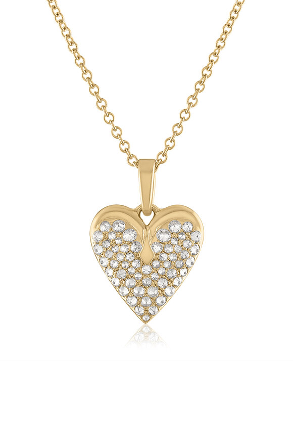 Loriann Elizabeth Inverted Diamond Heart Pendant Necklace