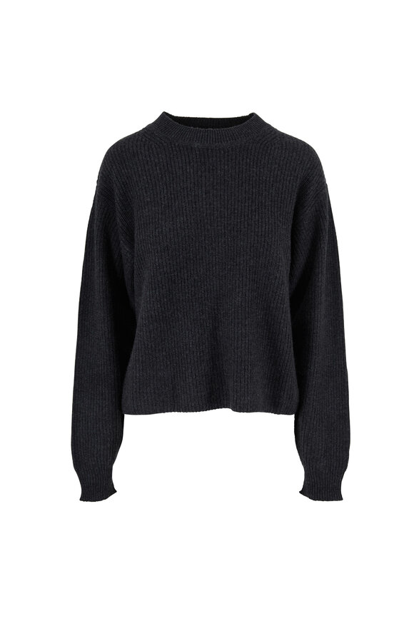 Le Kasha - Dubai Charcoal Cashmere Ribbed Knit Sweater