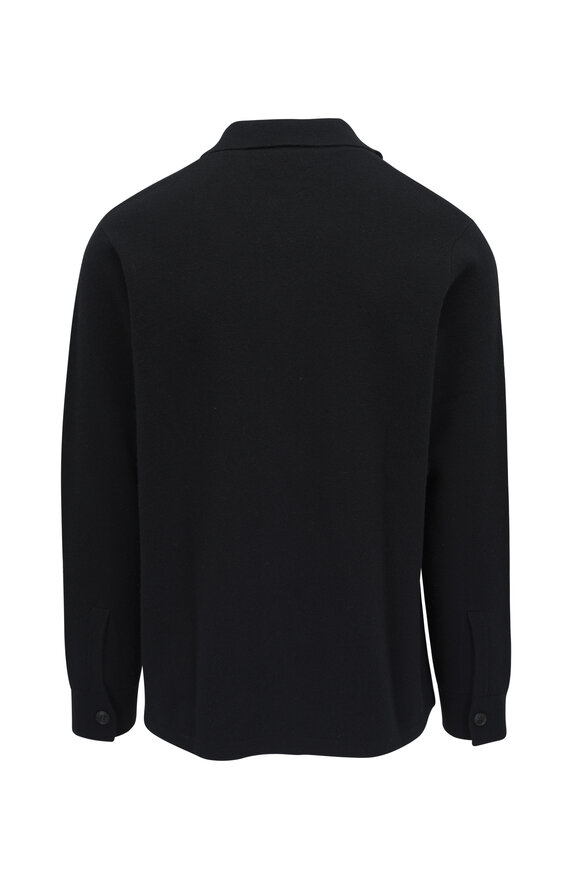 Kinross - Black Double Knit Cashmere Shacket