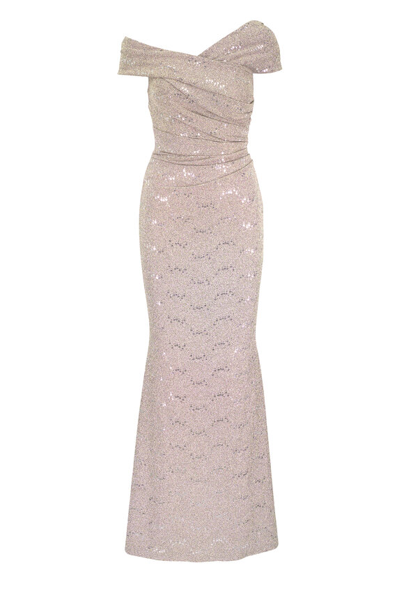 Talbot Runhof Mobina Platinum Evening Maxi Dress - view 1
