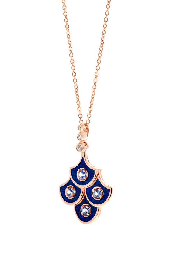 Selim Mouzannar - Navy Enamel & Diamond Necklace