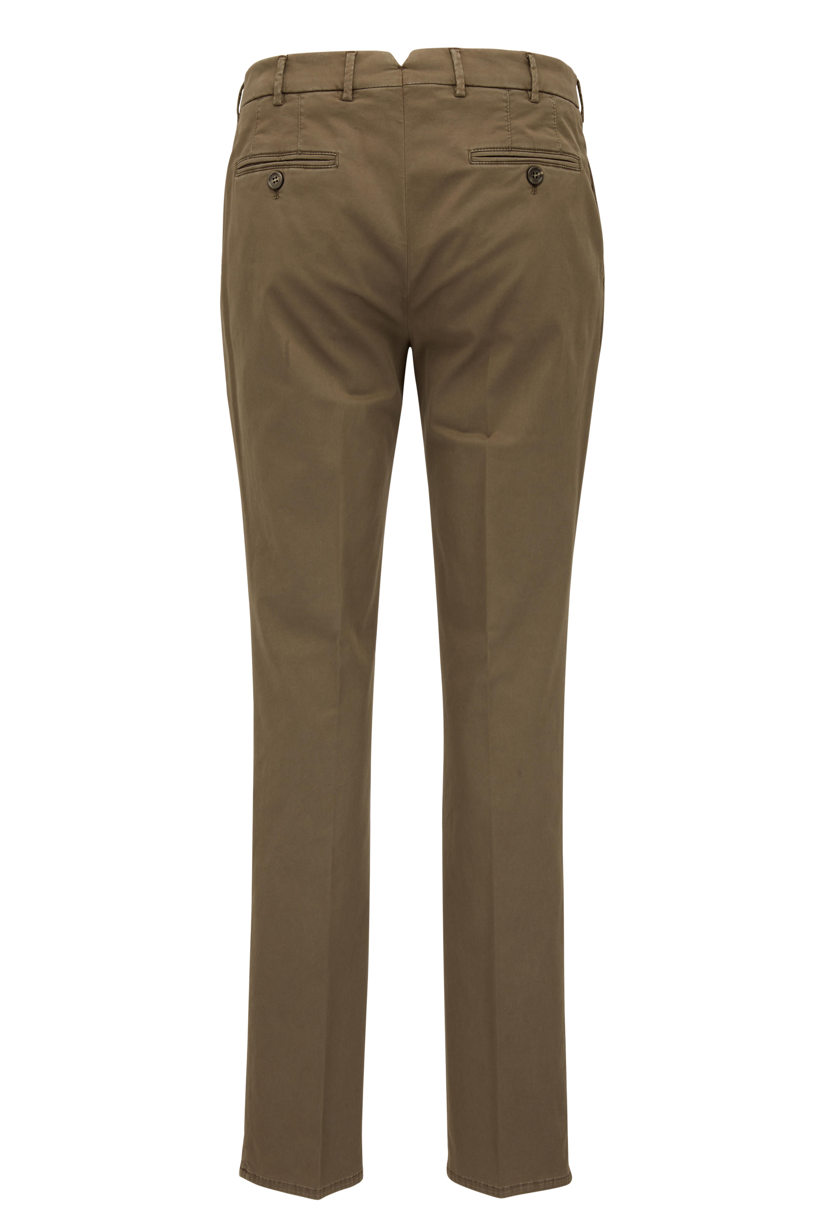 Brunello Cucinelli - Olive Cotton Stretch Italian Fit Pant