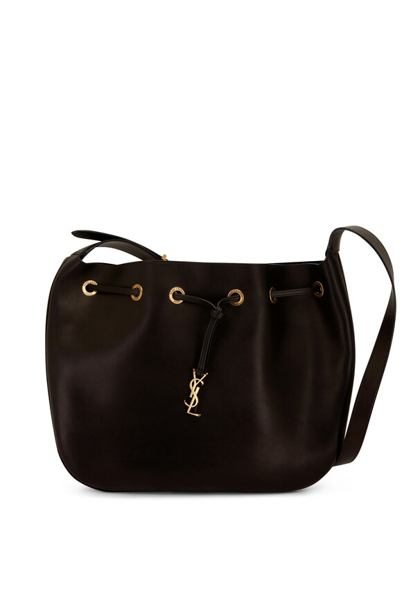 Saint Laurent - Paris VII Black Leather Hobo Bag