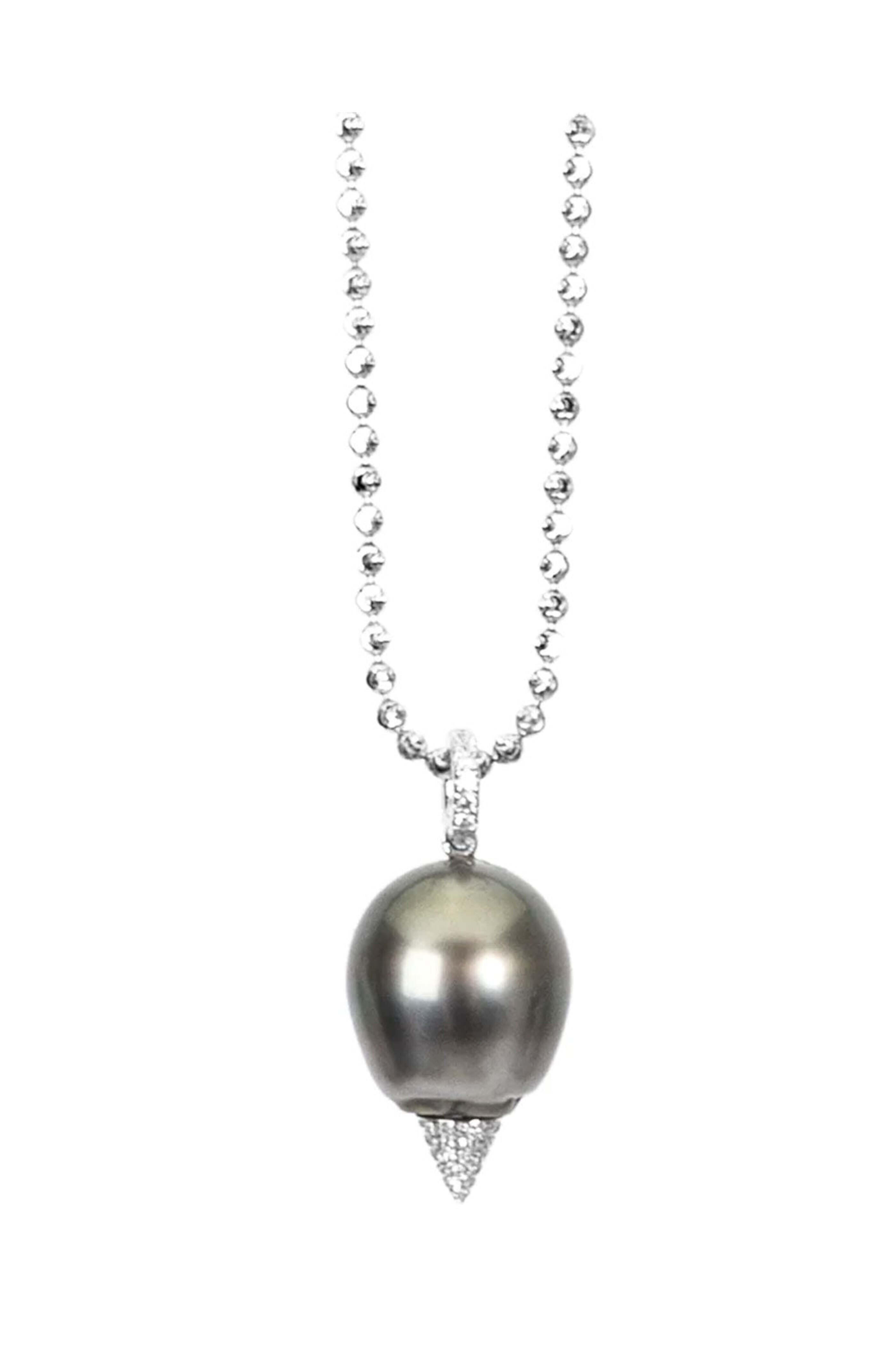 Samira 13 - Pearl Spike Pendant - view 2