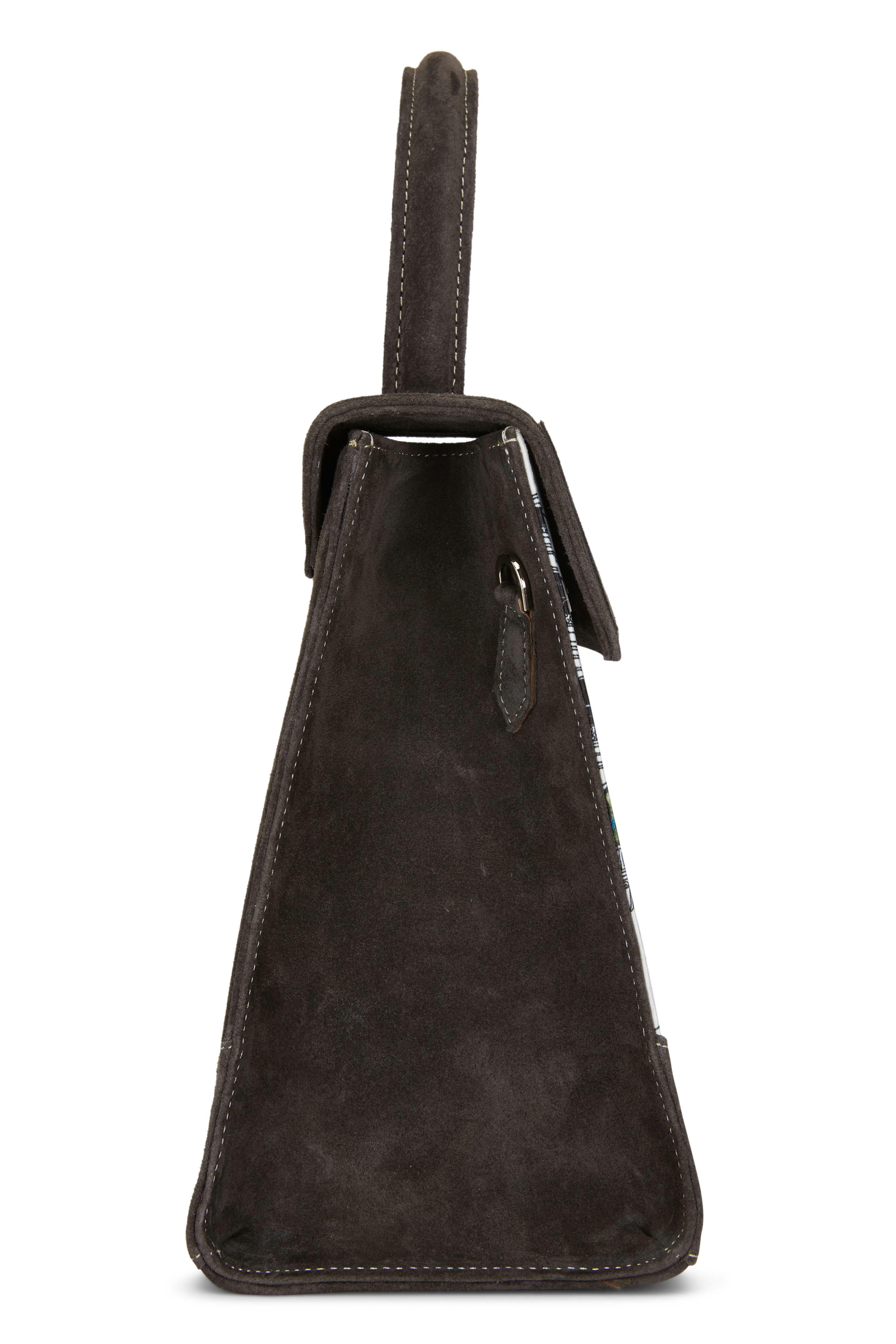 Marquise Paris - Gray Voltaire Satin & Suede Shoulder Bag