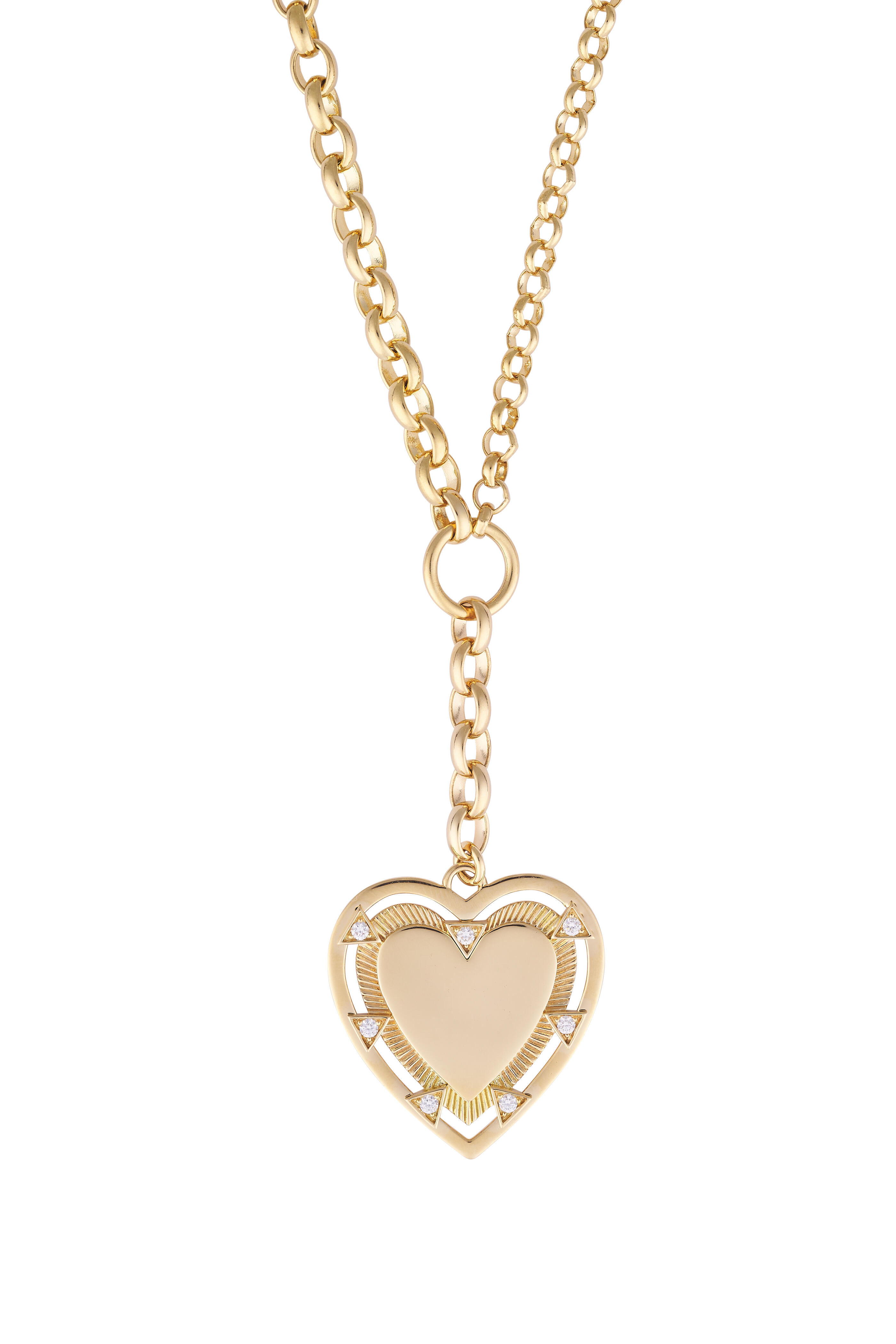Foundrae - Heart Token Heavy Mixed Belcher Chain Necklace