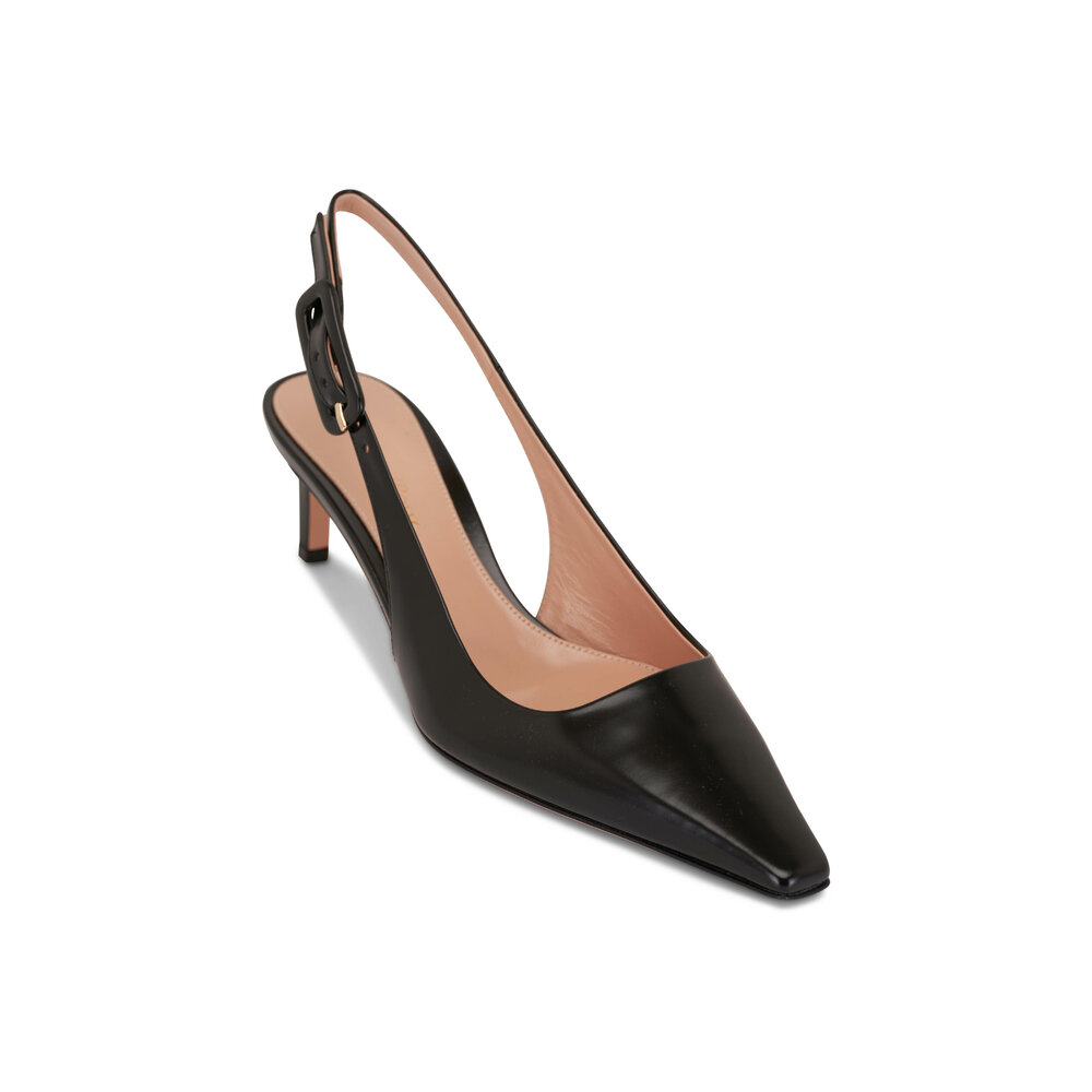 Gianvito Rossi - Lindsay Tokio Black Leather Slingback, 55mm