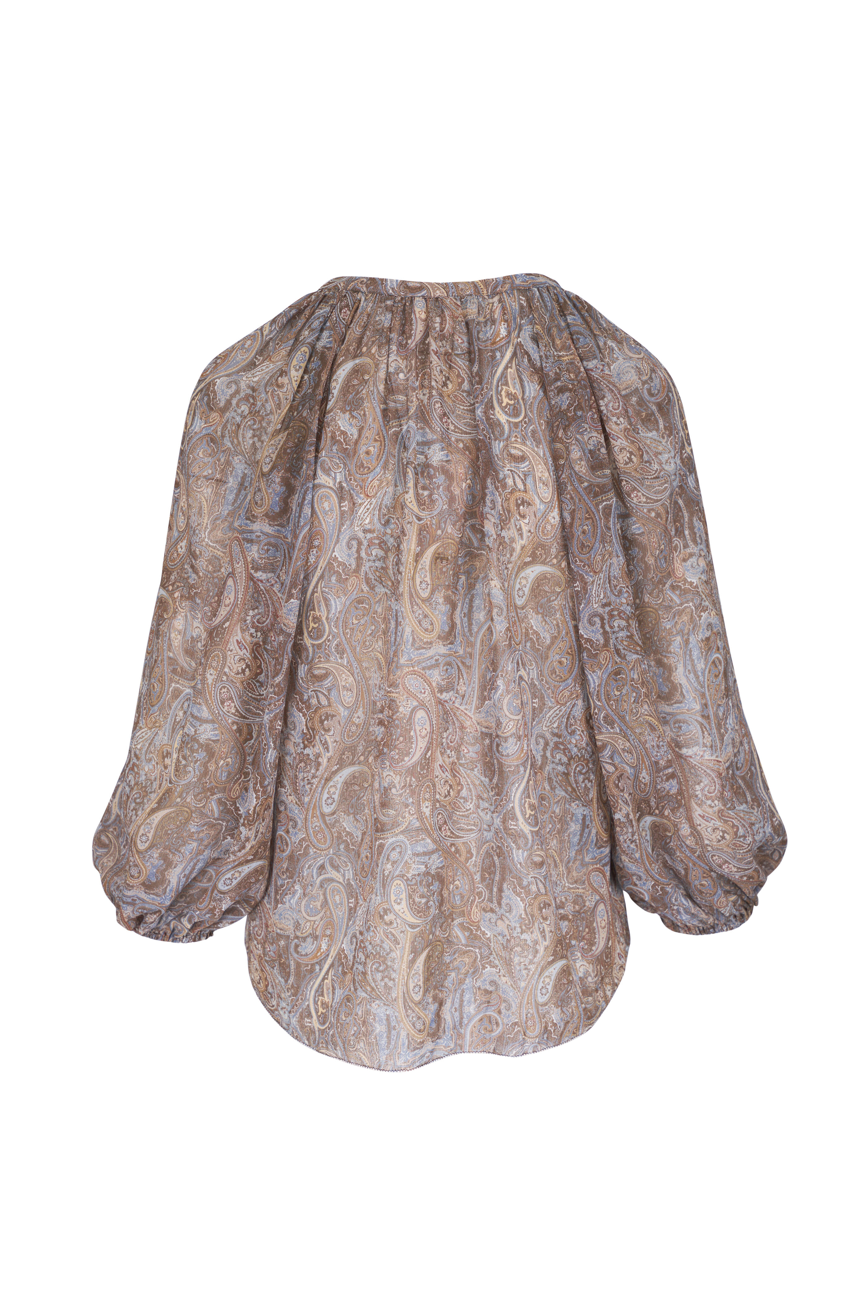 L'Agence - Teagan Natural Paisley Print Dolman Sleeve Blouse