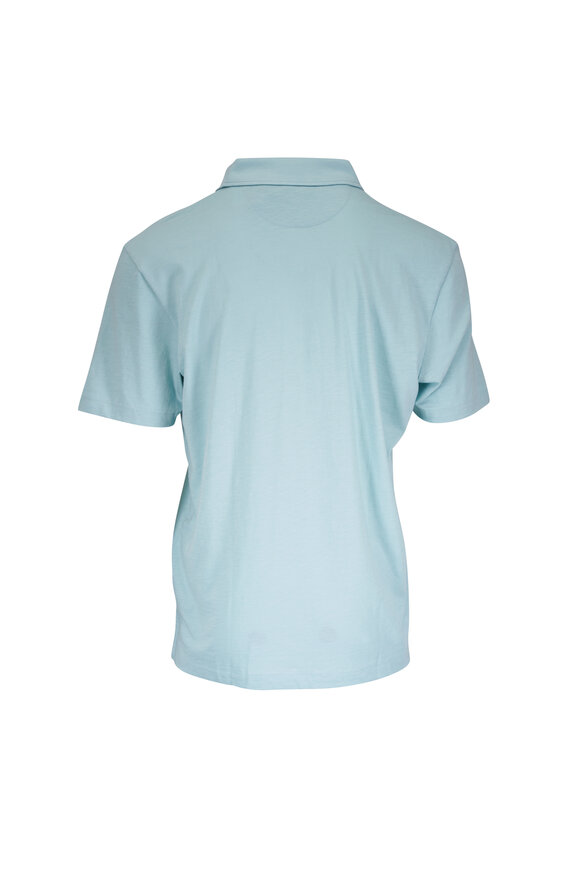 Faherty Brand Sunwashed Teal Cotton Polo - view 2