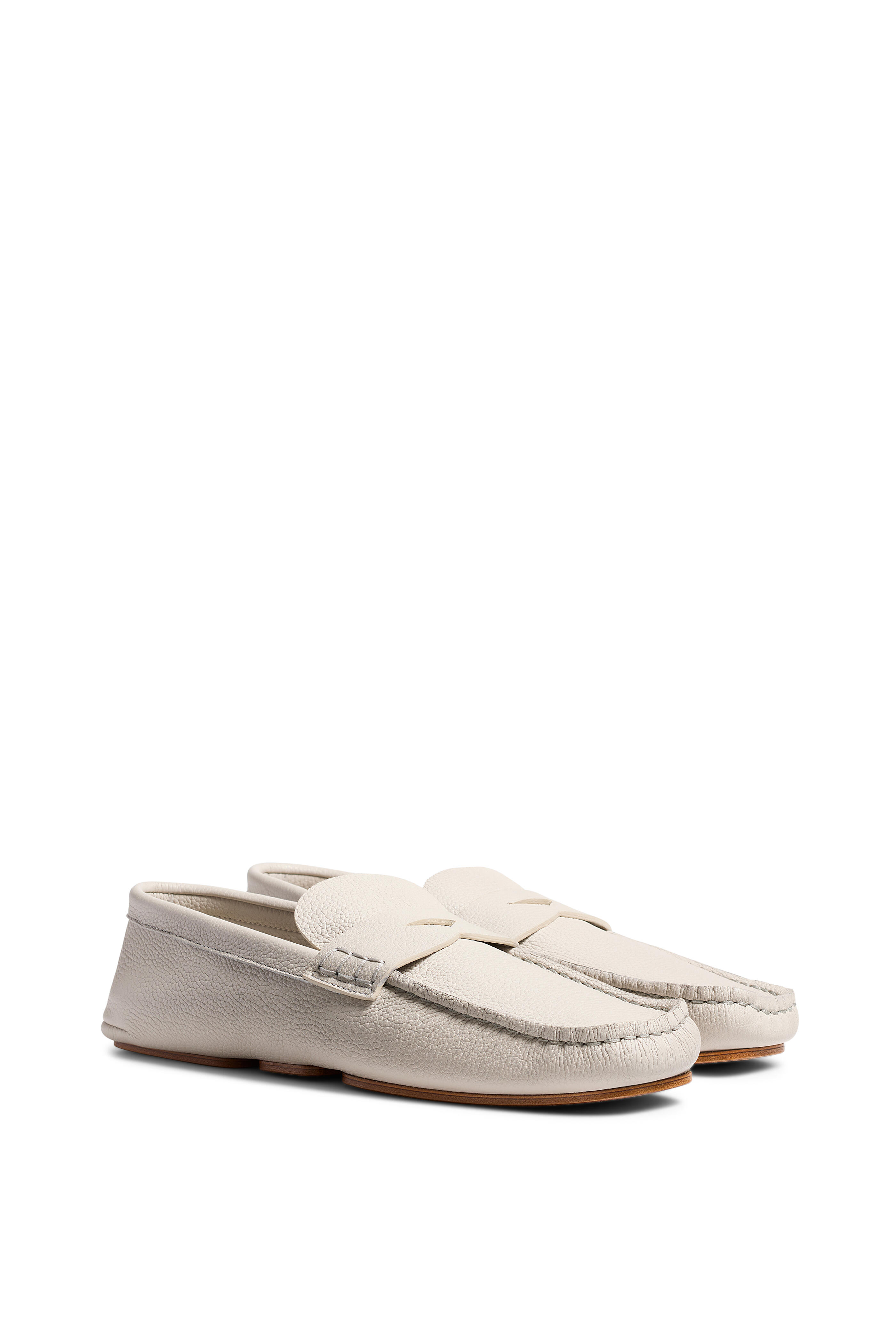 Khaite - Billy Light Gray Leather Loafer | Mitchell Stores
