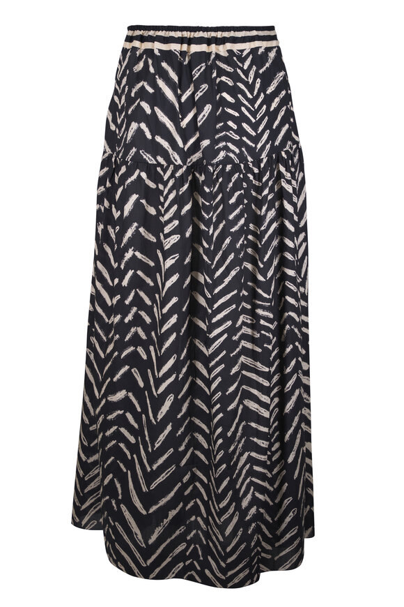 Johanna Ortiz Rituales Black & Ecru Maxi Skirt - view 3