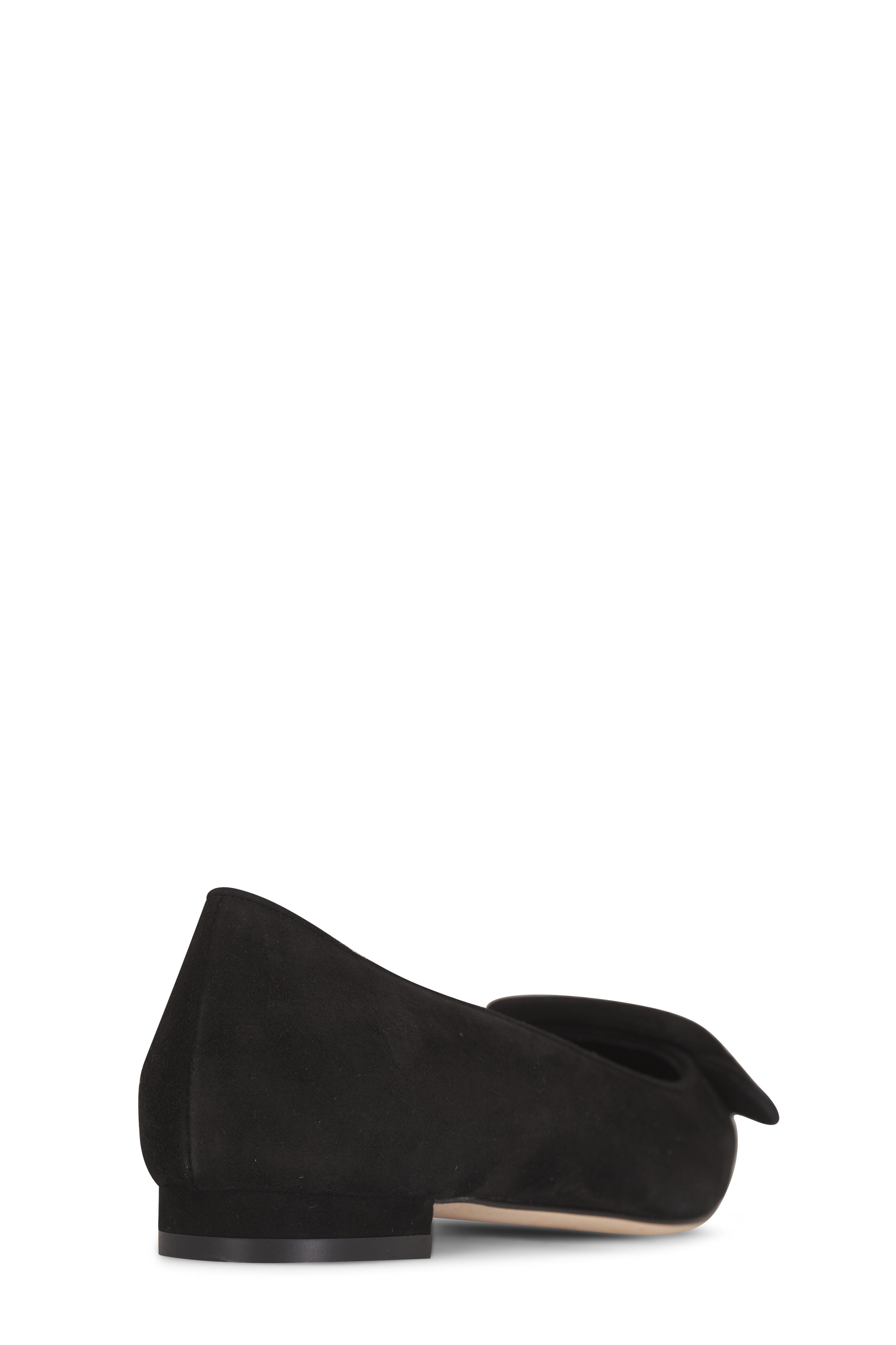 Manolo Blahnik - Maysale Black Suede Flat - view 3