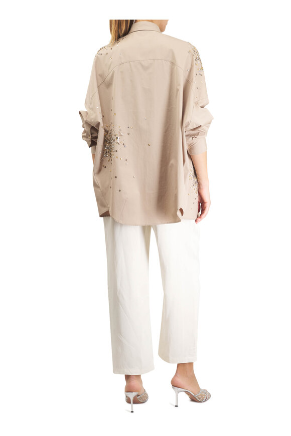 Dries Van Noten Sand Embellished Sequin Blouse - view 4