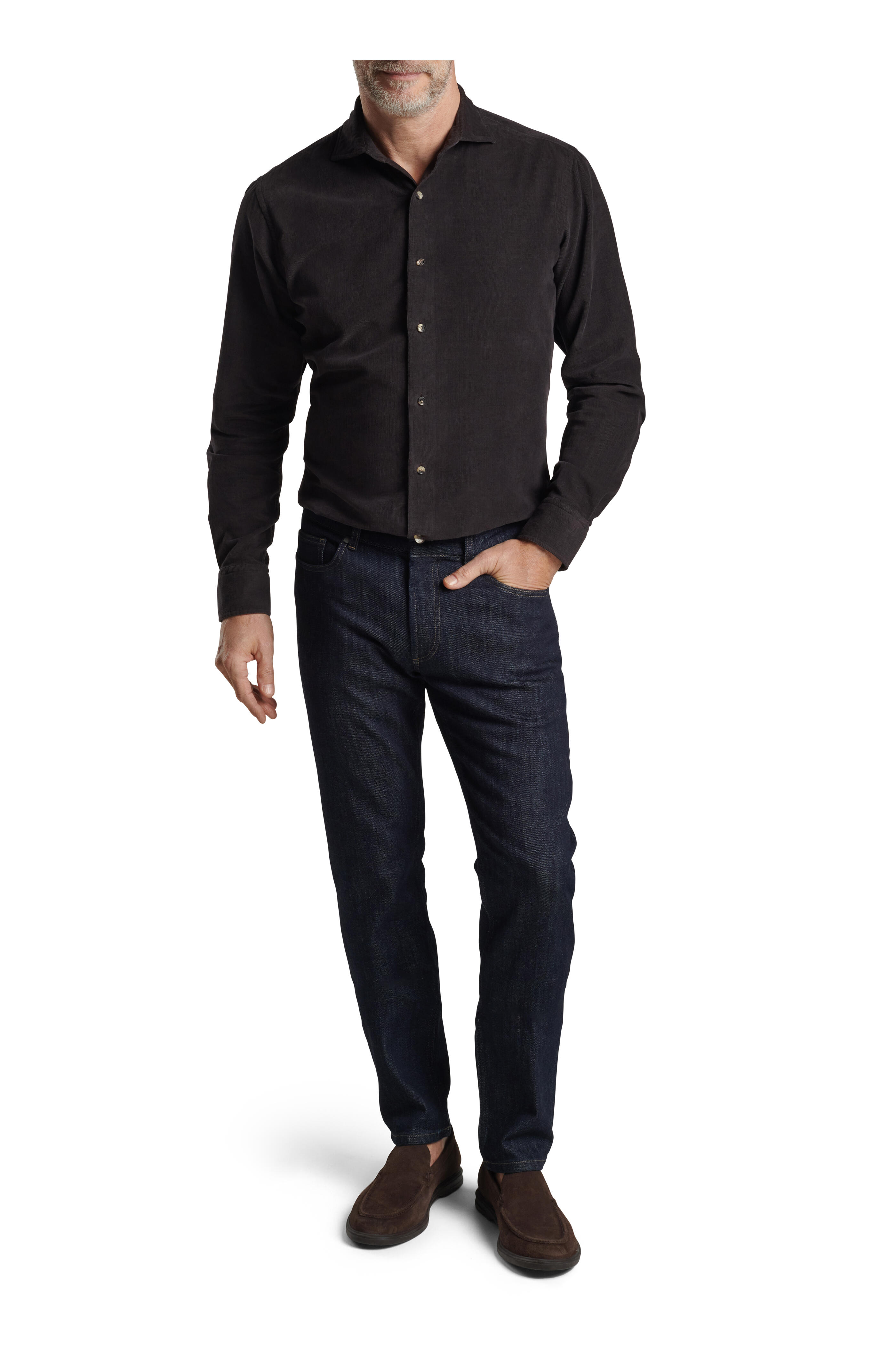 Peter Millar - Lucan Espresso Brown Corduroy Sport Shirt