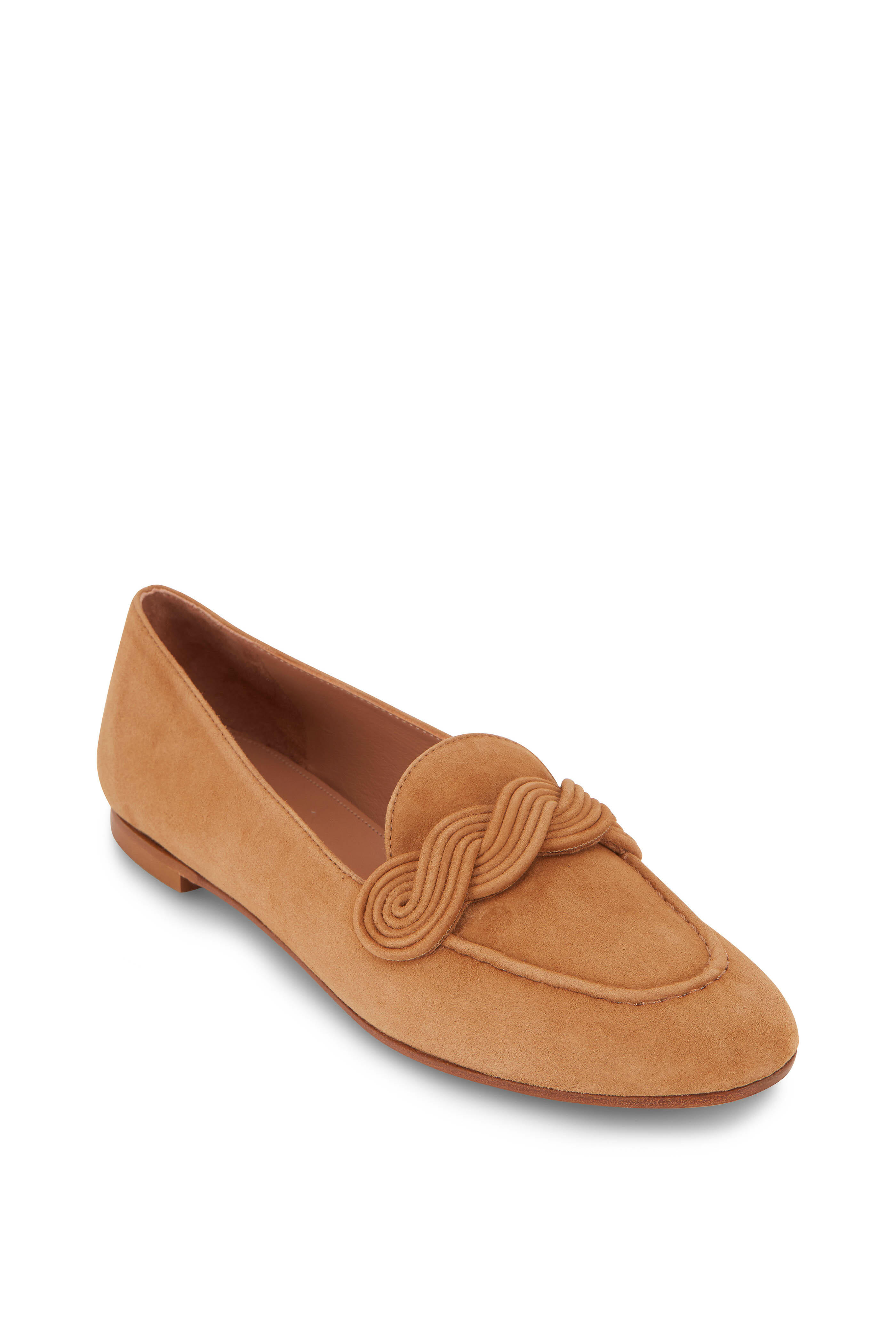 Aquazzura - Infinite Camel Suede Moccassin Loafer