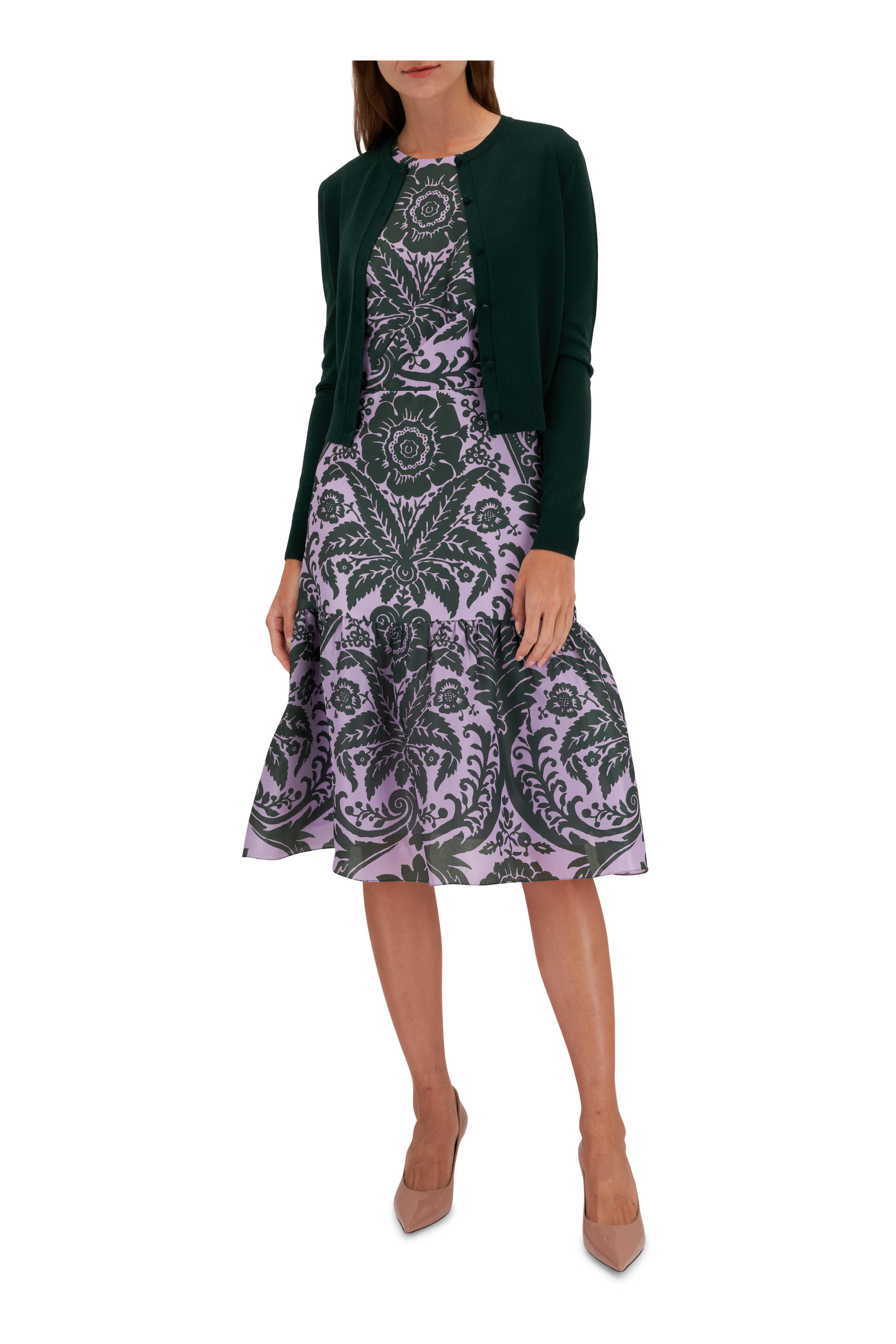 Carolina Herrera - Lilac Multi Ruffle Hem Dress