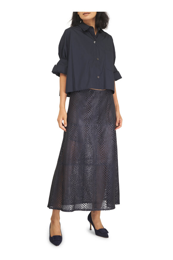 TWP Midnight Mesh Leather A-Line Skirt - view 2