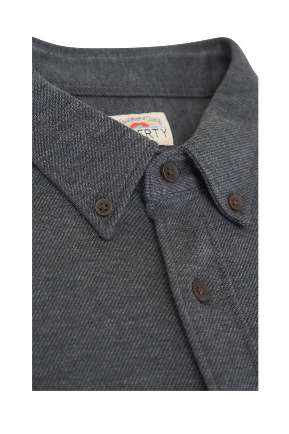 Faherty Brand - Coastline Charcoal Heather Twill Knit Sport Shirt