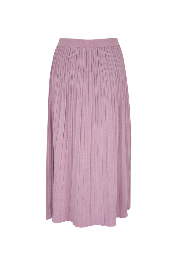 Zimmermann - Halliday Dusty Pink Lurex Rib Midi Skirt