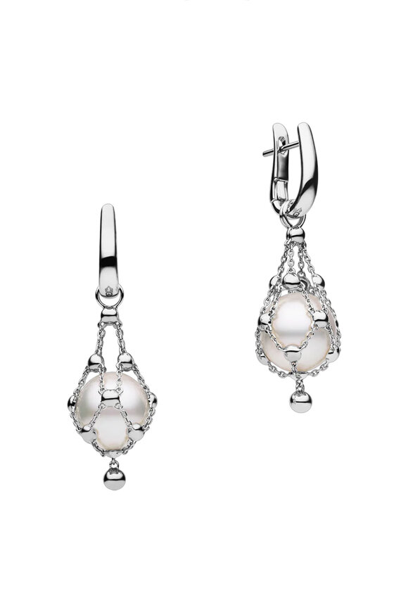 Paspaley White Lavalier Button Pearl Earrings - view 1