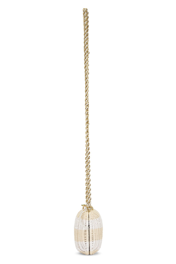 Bottega Veneta Natural Stripe Rattan Daisy Clutch - view 4
