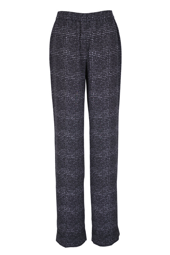 Michael Kors Collection - Black & White Silk Pull On Pajama Pant