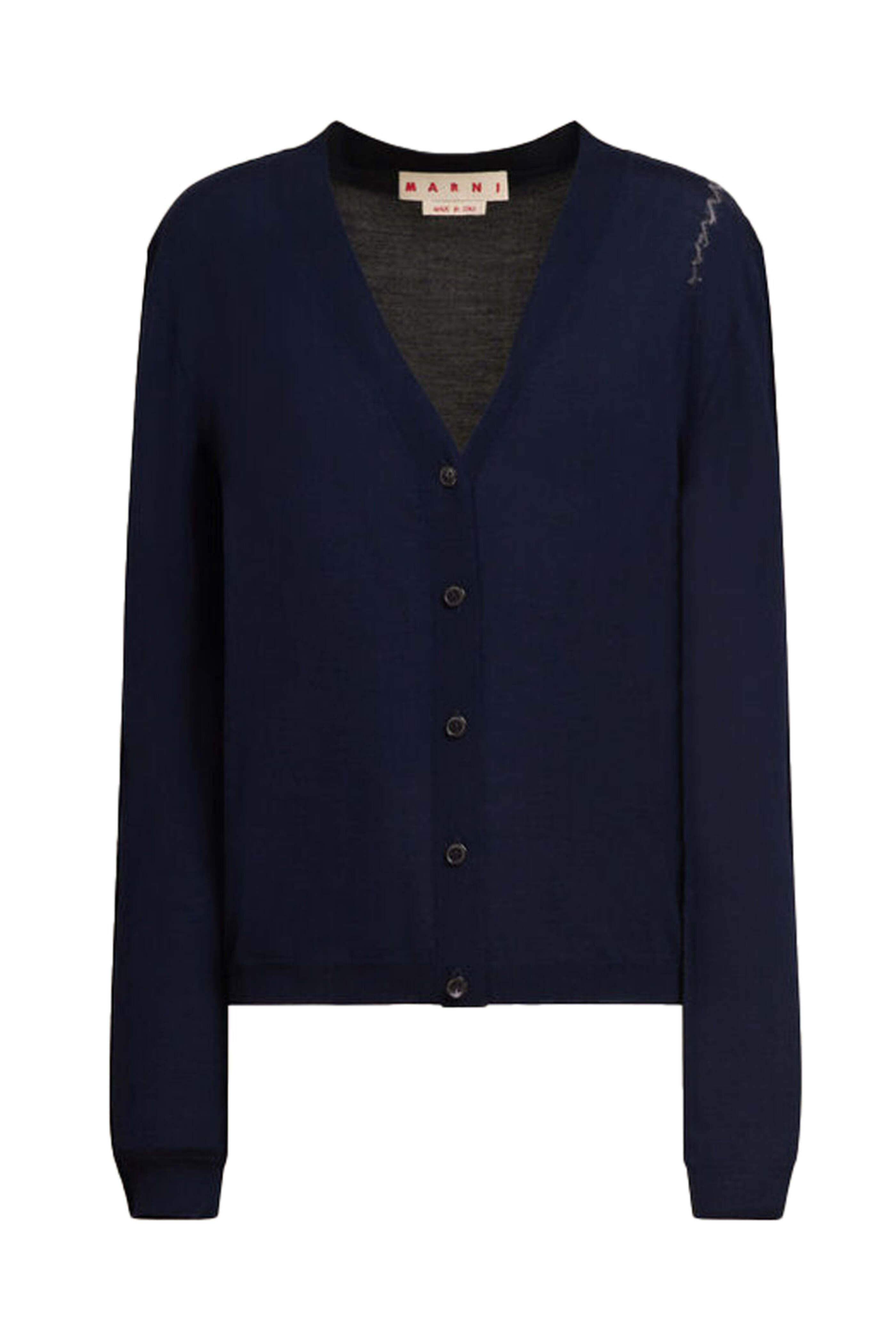 Marni - Black & Navy Two-Tone V-Neck Cardigan