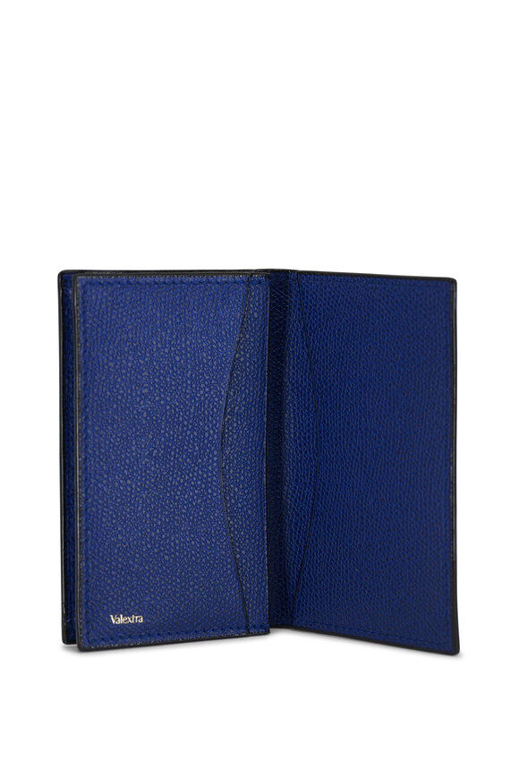 Valextra - Royal Blue Fold Over Card Case