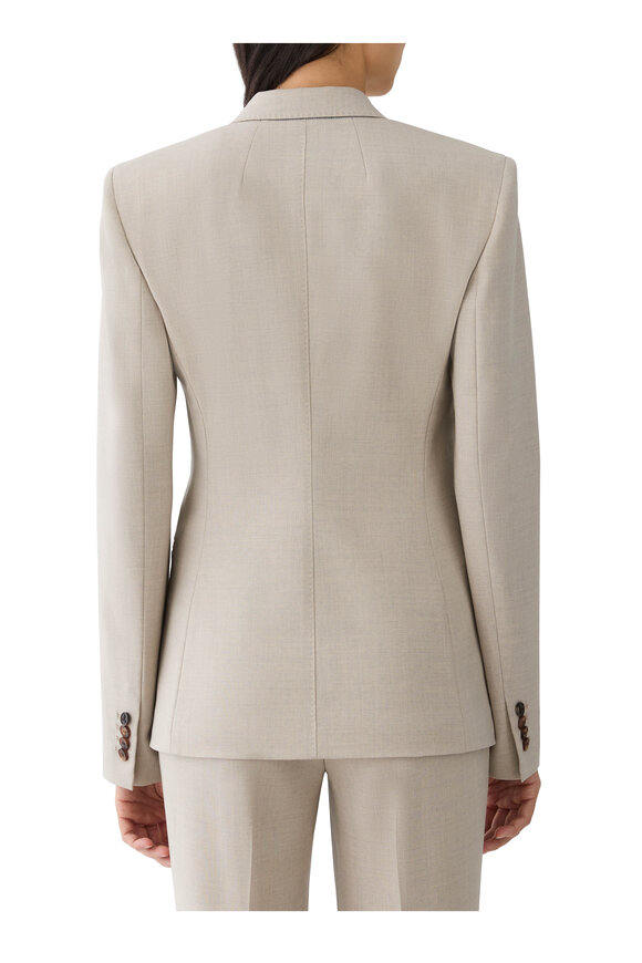 Lafayette 148 New York Sandstone Single Button Fitted Blazer - view 3