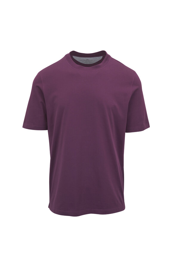Brunello Cucinelli - Dark Gray Silk & Cotton Stretch T-Shirt