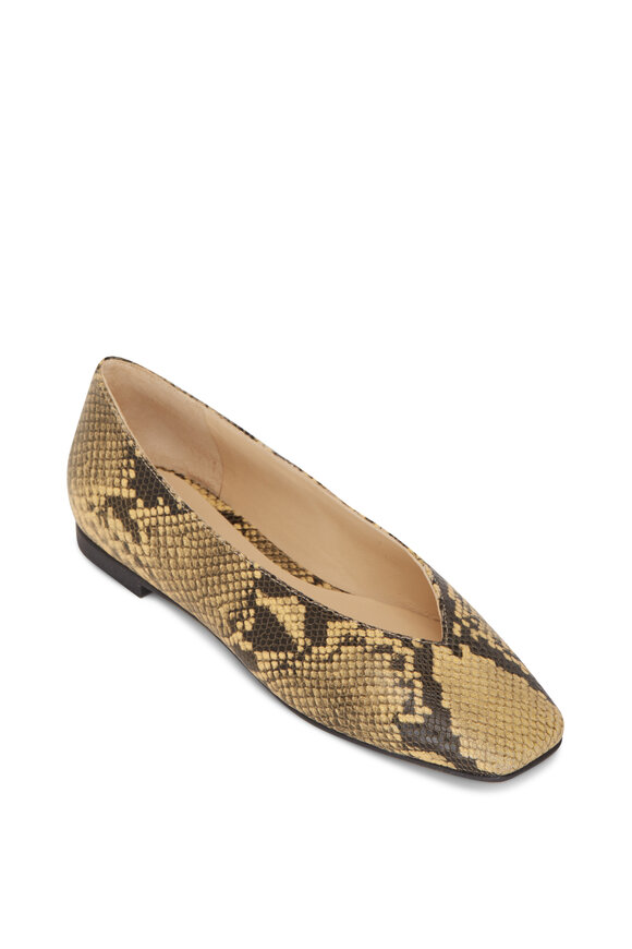 Jimmy Choo - Juelle Dijon Snake Print Leather Ballet Flat